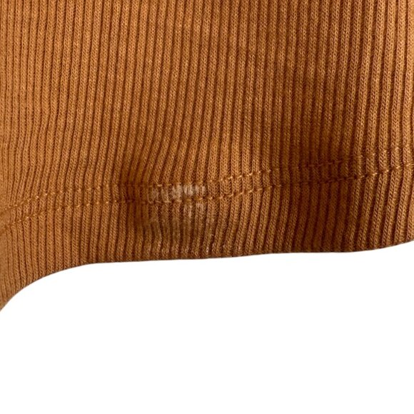 Old Navy Orange/Tan Ultra Lite Rib Knit V Neck Polo Short Sleeve Tee - XL - Picture 6 of 6